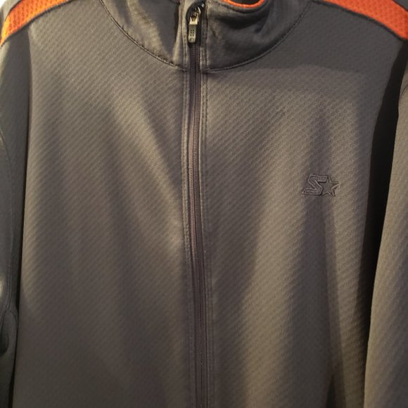Gray & orange starter zip up jacket large - Picture 3 of 4